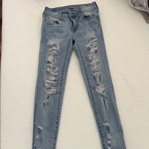 American Eagle super stretch ripped jeans